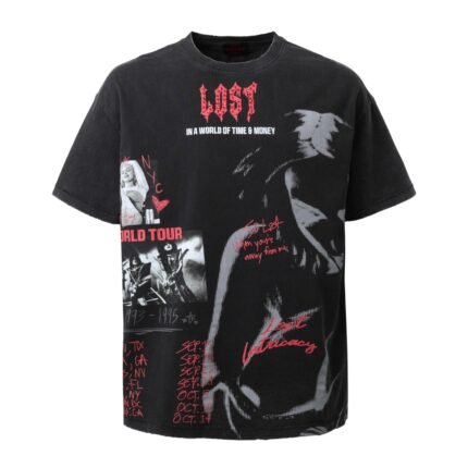Lost Intricacy Black Broken Hearts T Shirt