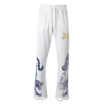 Lost Intricacy Cream Twin Tiger Sweatpants