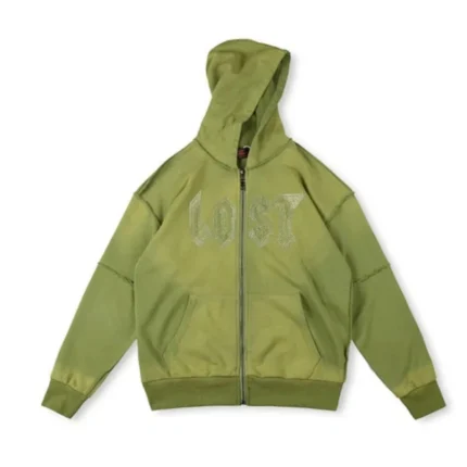 Lost Intricacy Green Rhinestone Zip Up