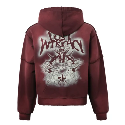 Lost intricacy Mens Burgundy Zip Up