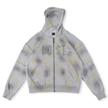 Lost intricacy White zip up hoodie