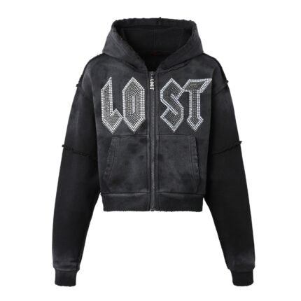 WOMENS BLACK SPLATTER HOODIE