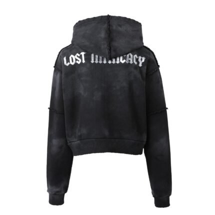 WOMENS BLACK SPLATTER HOODIE