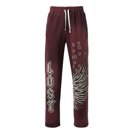 lost intricacy unisex Burgundy Sweatpants